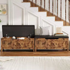 Acekool 39 Storage Bench with Cushion Seat and Safety Hinges  Entryway & Bedroom Shoe Organizer