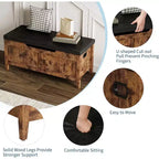 Acekool 39 Storage Bench with Cushion Seat and Safety Hinges  Entryway & Bedroom Shoe Organizer