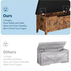 Acekool 39 Storage Bench with Cushion Seat and Safety Hinges  Entryway & Bedroom Shoe Organizer