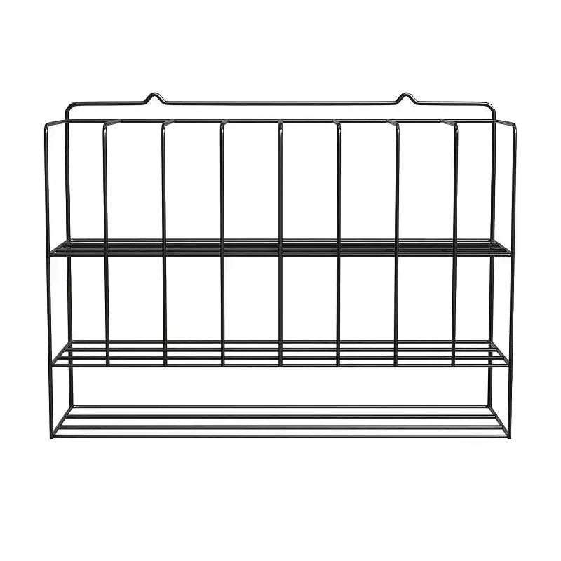 Hair Color Organizer Rack, 2-Tier Wall-Mounted Metal Salon Storage Display for Hair Dye Tubes, Silver