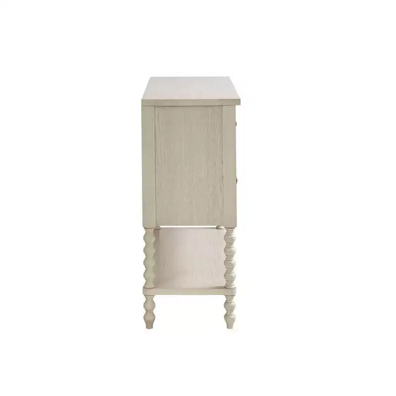 Okak Farmhouse Solid Wood 2-Drawer Dresser Side Table with Shelf, Bedside, End Table for Living Room
