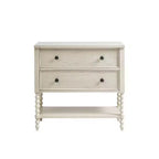 Okak Farmhouse Solid Wood 2-Drawer Dresser Side Table with Shelf, Bedside, End Table for Living Room