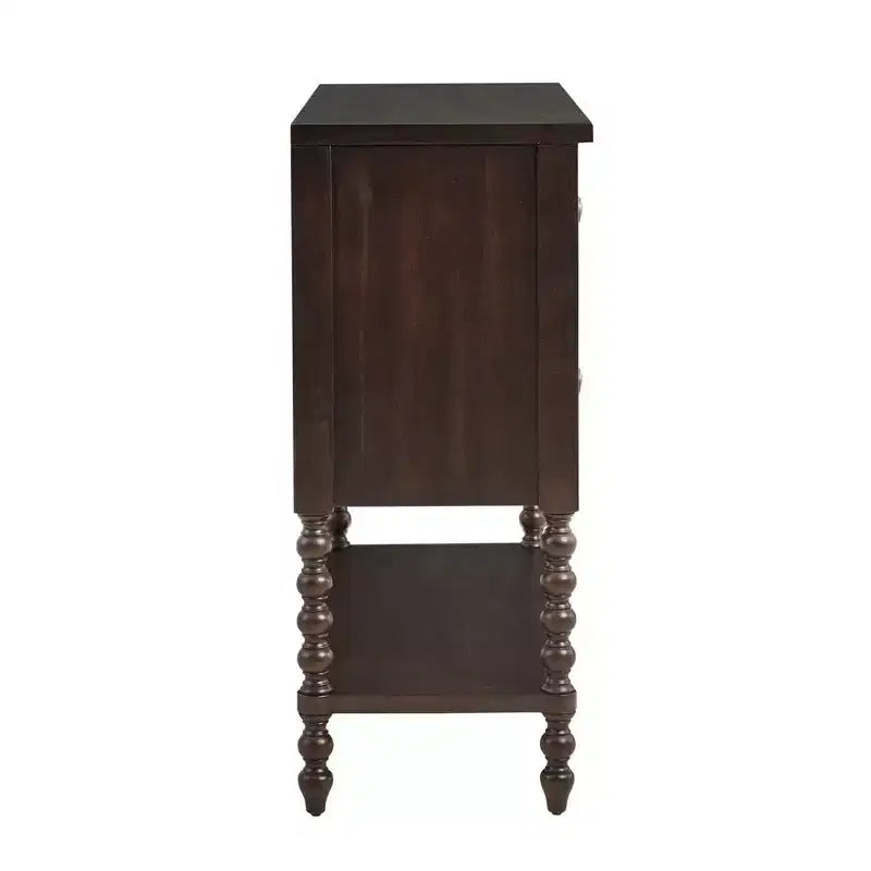 Okak Farmhouse Solid Wood 2-Drawer Dresser Side Table with Shelf, Bedside, End Table for Living Room