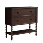 Okak Farmhouse Solid Wood 2-Drawer Dresser Side Table with Shelf, Bedside, End Table for Living Room