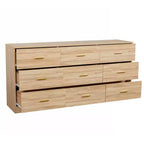 Okak Modern 8/9-Drawer Dresser with Gold Handles, Wide Bedroom Storage Chest for Living Room