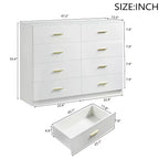 Okak Modern 8/9-Drawer Dresser with Gold Handles, Wide Bedroom Storage Chest for Living Room