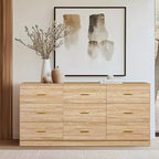 Okak Modern 8/9-Drawer Dresser with Gold Handles, Wide Bedroom Storage Chest for Living Room