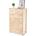 VINGLI Unfinished Natural Solid Wood 6 Drawer Dresser for Bedroom, Farmhouse Dressers & Chests of Drawers Color DIY Rubber Wood Tall Dresser