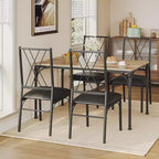 5-Pc Dining Table Set for 4-6 - Kitchen Table with Upholstered Bench, Compact for Small Spaces, Burlywood