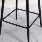 MAYEERTY Set of 2 Counter Height Swivel Bar Stools 360 Swivel Upholstered 25.6in Seat Height Linen Cloth Black for Kitchen Island Pub