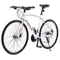 NAYSAYE Bicycle 24 Speed Hybrid Bike Disc Brakes Aluminum Frame for Men and Women for City Cycling, White, 67.32*14.56*39.37