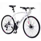 Bicicletta ibrida NAYSAYE 24 velocità, freni a disco, telaio in alluminio per uomo e donna per il ciclismo in città, bianco, 67.32*14.56*39.37