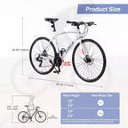 Bicicletta ibrida NAYSAYE 24 velocità, freni a disco, telaio in alluminio per uomo e donna per il ciclismo in città, bianco, 67.32*14.56*39.37