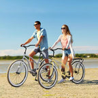 NAYSAYE Bicycle Single Speed 26 Inch Beach Cruiser Bike Steel Frame for Women for Relaxed Rides, Yellow, 69.29*25.98*39.37