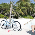 NAYSAYE Bicicletta Cruiser da spiaggia a 7 velocità da 26 pollici, telaio in acciaio per donna per passeggiate confortevoli, azzurro, 69.96*28.32*43.2