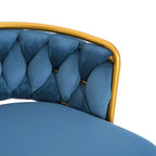 MAYEERTY Set of 2 Swivel Counter Height Bar Stools 31in Bar Height Hand Woven Blue for Kitchen Island