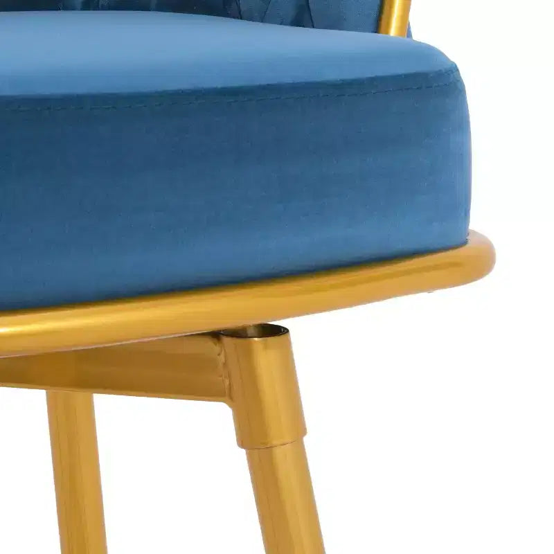 MAYEERTY Set of 2 Swivel Counter Height Bar Stools 31in Bar Height Hand Woven Blue for Kitchen Island