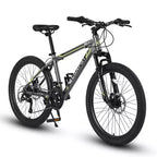 NAYSAYE Bicycle 24 Inch Mountain Bike 21 Speeds Steel Frame for Boys and Girls for Off Road Adventures, Gray, 56.3*7.88*28.35