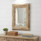 HomeRoots 39 Natural Distressed Wood Framed Accent Mirror