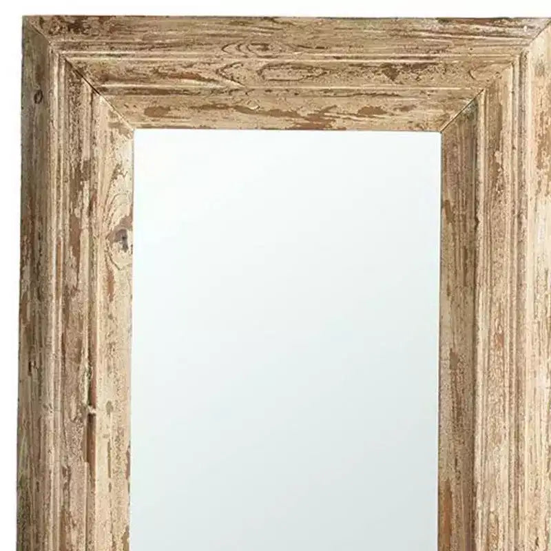 HomeRoots 39 Natural Distressed Wood Framed Accent Mirror