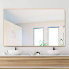 PexFix 51x31 Specchio Rettangolare a Figura Intera con Bordo Sottile in Alluminio ad Angolo Retto - Senza Supporto