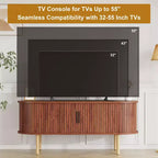 TV Stand, Modern TV Console Table with Storage Compartment and Sliding Door, Gaming Entertainment Center with Cabinet for Living Room, Bedroom