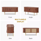 TV Stand, Modern TV Console Table with Storage Compartment and Sliding Door, Gaming Entertainment Center with Cabinet for Living Room, Bedroom