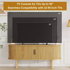TV Stand, Modern TV Console Table with Storage Compartment and Sliding Door, Gaming Entertainment Center with Cabinet for Living Room, Bedroom
