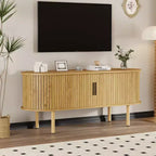 TV Stand, Modern TV Console Table with Storage Compartment and Sliding Door, Gaming Entertainment Center with Cabinet for Living Room, Bedroom