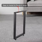 Set di 2 gambe da tavolo in metallo nero, gambe per mobili in stile industriale per tavoli da pranzo, tavolini da caffè, supporto durevole e moderno per casa e ufficio
