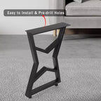 Set di 2 gambe da tavolo in metallo nero, gambe per mobili in stile industriale per tavoli da pranzo, tavolini da caffè, supporto durevole e moderno per casa e ufficio