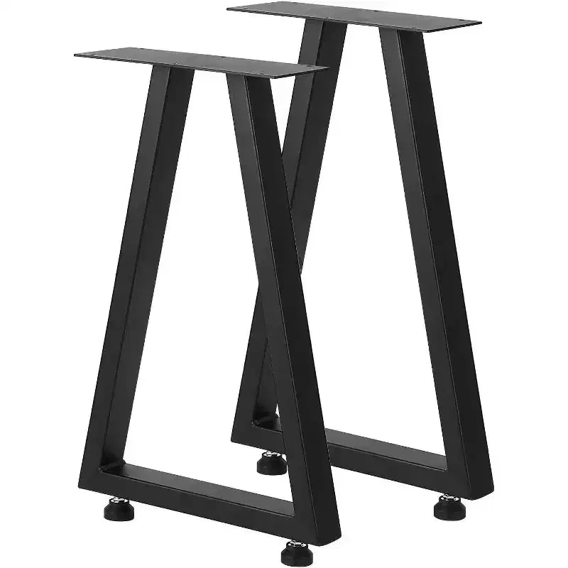 Set of 2 Black Metal Table Legs, Industrial Style Furniture Legs for Dining Tables, Coffee Tables, Durable and Modern Support for Home and Office