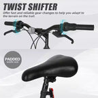 hykolity Mountain Bike 26 pollici Bici Sportiva 18 Velocità Mtb Ciclismo per Uomini Adulti Donne Età 14+ Bici Sportive da Esterno Nere Doppia Sospensione Completa