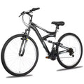 hykolity 27.5 inch Mountain Bike MTB Outdoor Bicycle Cycling 18 Speed Sport Bikes Trail Off Road Full Suspension for Adult Men Unisex Black