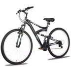 hykolity 27.5 inch Mountain Bike MTB Outdoor Bicycle Cycling 18 Speed Sport Bikes Trail Off Road Full Suspension for Adult Men Unisex Black