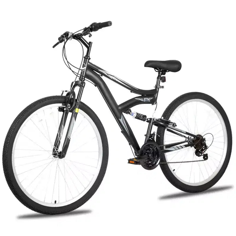hykolity 27.5 inch Mountain Bike MTB Outdoor Bicycle Cycling 18 Speed Sport Bikes Trail Off Road Full Suspension for Adult Men Unisex Black