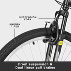 hykolity 27,5 pollici Mountain Bike MTB Bicicletta da Esterno Ciclismo 18 Velocità Bici Sportive Trail Fuoristrada Full Suspension per Adulti Uomo Unisex Nero