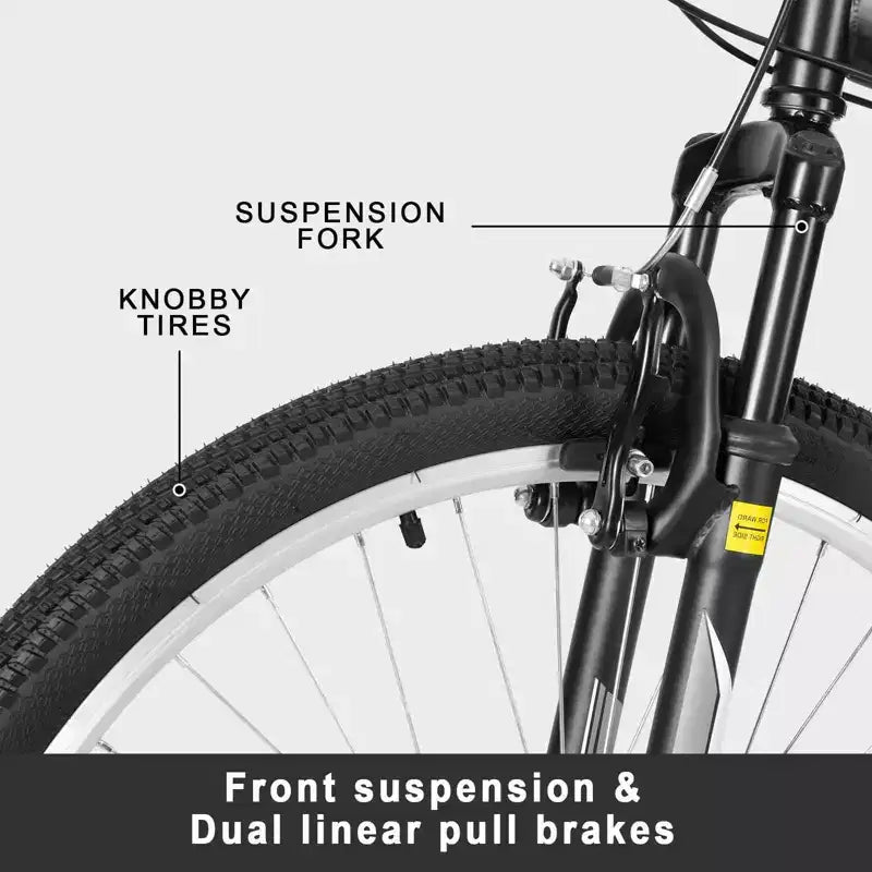 hykolity 27,5 pollici Mountain Bike MTB Bicicletta da Esterno Ciclismo 18 Velocità Bici Sportive Trail Fuoristrada Full Suspension per Adulti Uomo Unisex Nero