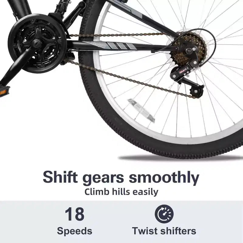hykolity 27,5 pollici Mountain Bike MTB Bicicletta da Esterno Ciclismo 18 Velocità Bici Sportive Trail Fuoristrada Full Suspension per Adulti Uomo Unisex Nero