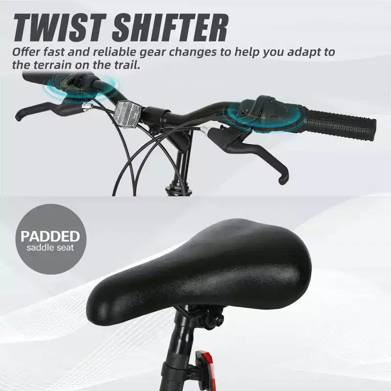 hykolity 27,5 pollici Mountain Bike MTB Bicicletta da Esterno Ciclismo 18 Velocità Bici Sportive Trail Fuoristrada Full Suspension per Adulti Uomo Unisex Nero