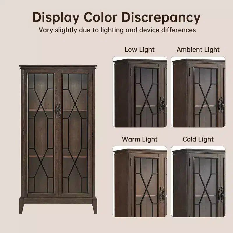 Elegant Finish Sideboard Buffet Cabinet with Adjustable Feet and Anti-Tip Device - Perfect Storage Solution for Dining Room or Living Area