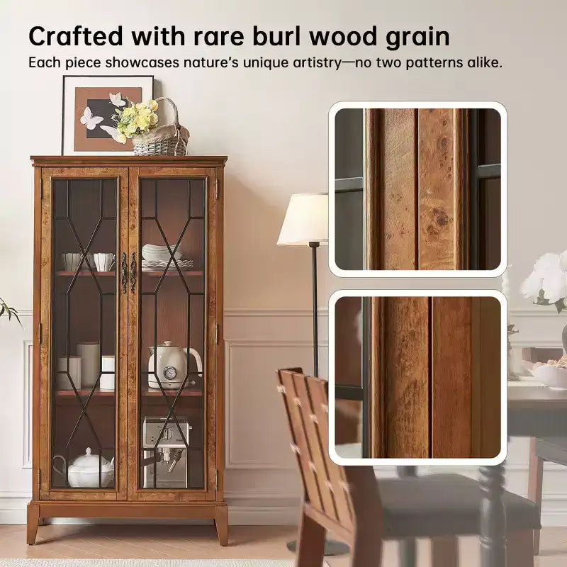 Elegant Finish Sideboard Buffet Cabinet with Adjustable Feet and Anti-Tip Device - Perfect Storage Solution for Dining Room or Living Area
