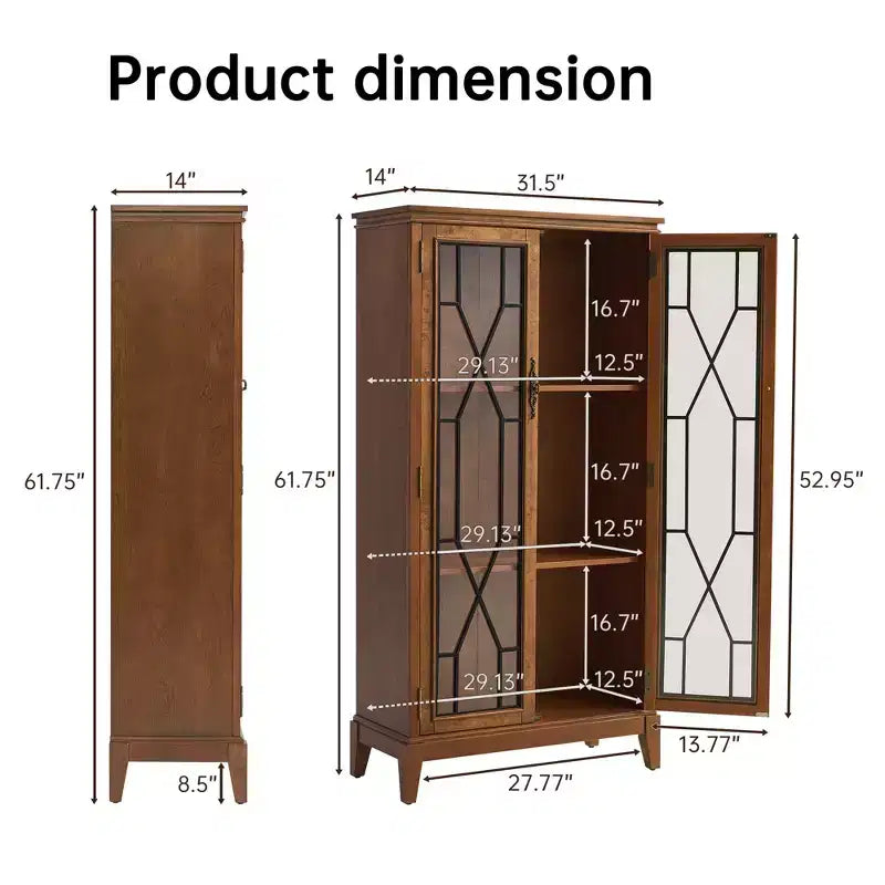 Elegant Finish Sideboard Buffet Cabinet with Adjustable Feet and Anti-Tip Device - Perfect Storage Solution for Dining Room or Living Area
