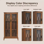 Elegant Finish Sideboard Buffet Cabinet with Adjustable Feet and Anti-Tip Device - Perfect Storage Solution for Dining Room or Living Area