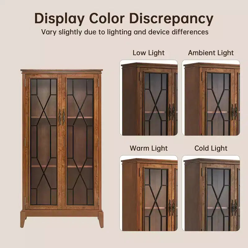 Elegant Finish Sideboard Buffet Cabinet with Adjustable Feet and Anti-Tip Device - Perfect Storage Solution for Dining Room or Living Area