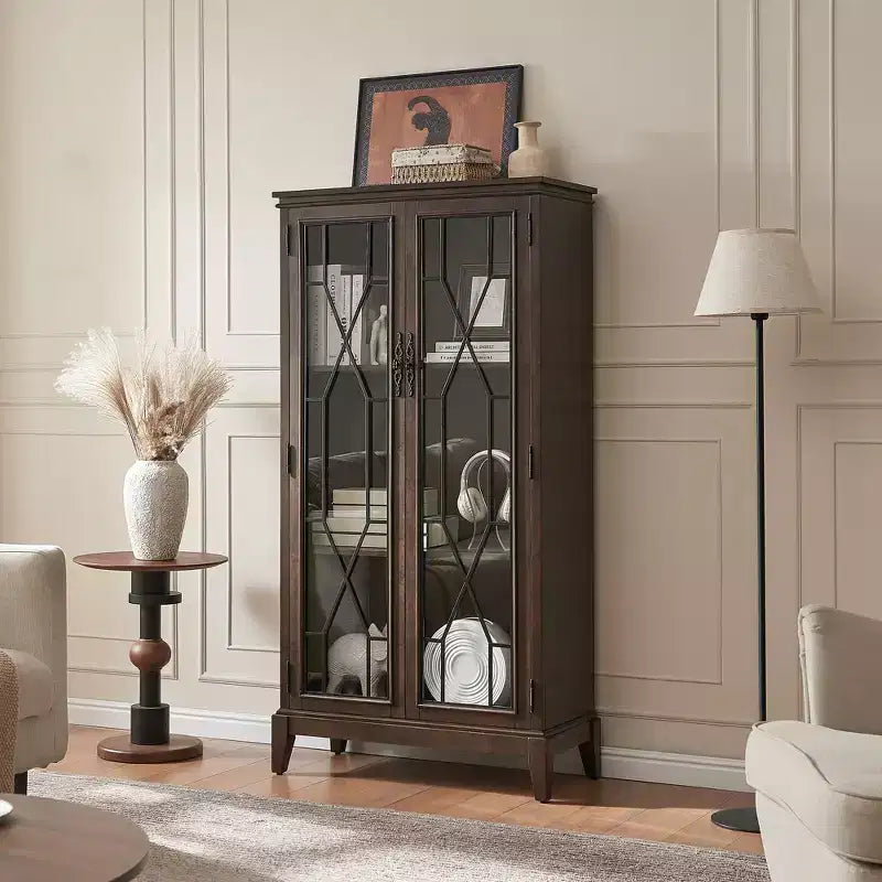 Elegant Finish Sideboard Buffet Cabinet with Adjustable Feet and Anti-Tip Device - Perfect Storage Solution for Dining Room or Living Area