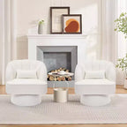 Acekool 360 Swivel Barrel Chair - Plush Teddy Velvet Lounge Chair