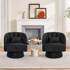 Acekool 360 Swivel Barrel Chair - Plush Teddy Velvet Lounge Chair