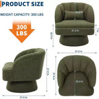 Acekool 360 Swivel Barrel Chair - Plush Teddy Velvet Lounge Chair