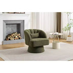Acekool 360 Swivel Barrel Chair - Plush Teddy Velvet Lounge Chair